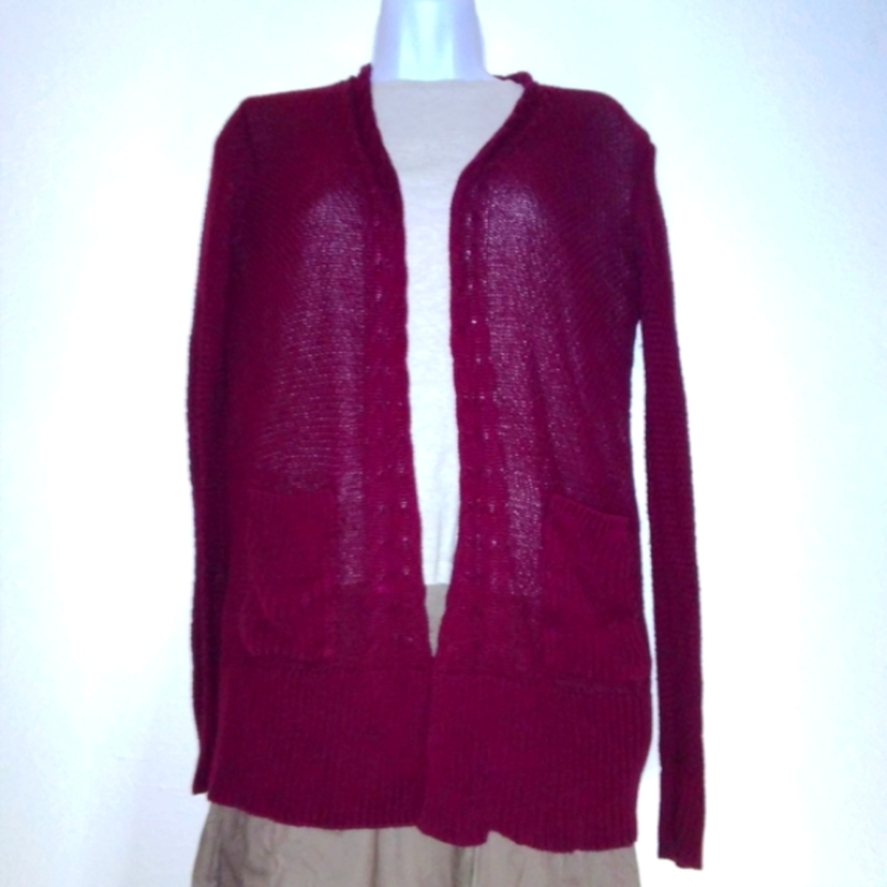 So Heritage Burgundy Cardigan